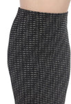 Joseph Ribkoff Black/Silver Geometric Print Knit Pull On Pencil Skirt 214254
