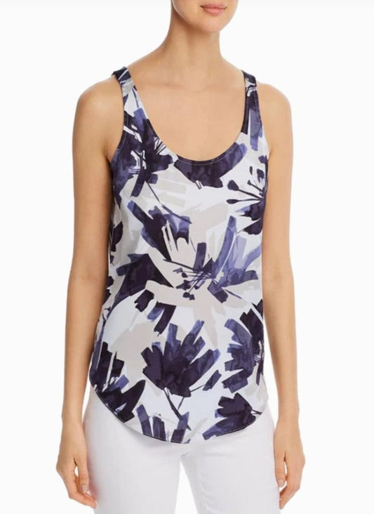 Nic + Zoe S201618 Blue/Multi-Color Floral Tank Top