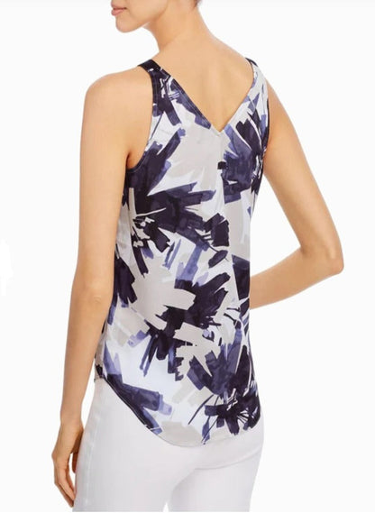 Nic + Zoe S201618 Blue/Multi-Color Floral Tank Top