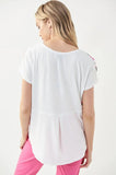 Joseph Ribkoff Vanilla/Multi-Color Embellished Geometric Print Top 221100