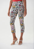 Joseph Ribkoff Vanilla/Multi Urban Print Pull On Cropped Pants 222067