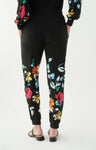 Joseph Ribkoff Black/Multi-Color Floral Print Pull On Jogger Pants 221104