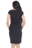 Joseph Ribkoff Black Lace-Up Cap Sleeve Sheath Dress 213325