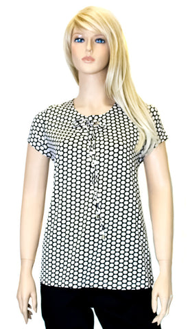 Black, inventory, Ivory, Polka dots, Short Sleeve, Tops - August Brock Fashions