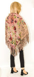 Origami 508-YM30 Ultra-suede Cape with Laser Cut-Outs and Fringe