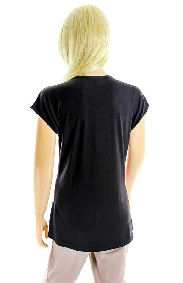 Black, inventory, Multi-color, Sequin, Short Sleeve, Studs, Tops, White - August Brock Fashions