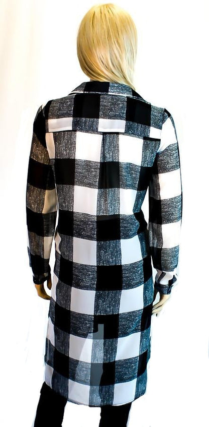 Black & White, Blue, inventory, Long Sleeve, Navy, Print, Tops, Transfer, White - August Brock Fashions
