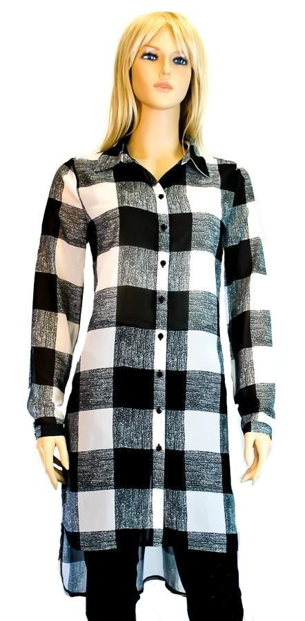 Black & White, Blue, inventory, Long Sleeve, Navy, Print, Tops, Transfer, White - August Brock Fashions
