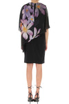 Joseph Ribkoff Black/Purple/Multi-Color Floral Sheath Dress 211408